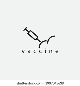 Vaccine logo injection design vector illustration