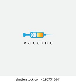 Vaccine logo injection design vector illustration
