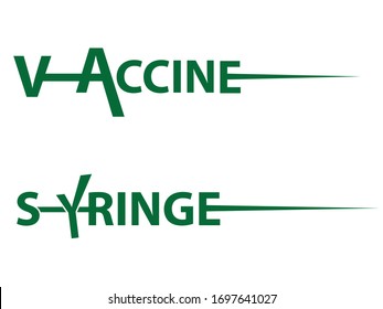 Vaccine logo. Syringe icon . Vector illustration.