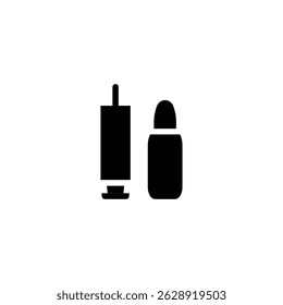 vaccine and medical syringe solid icon vector design good for web or mobile app