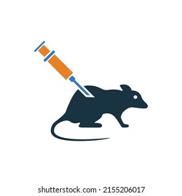Vacuna, icono del experimento de ratones. Gráficos vectoriales simples modificables.