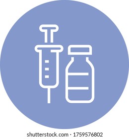 Vaccine Needle And Vial Outline Icon