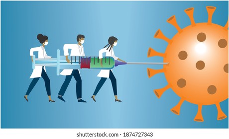 Vaccine for new Corona Virus. Vector illustration. 