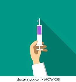 Vaccine on human hand, vector design