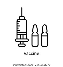 Vaccine Outline Icon Design Illustration. Pharmazie-Symbol auf weißem Hintergrund EPS10-Datei