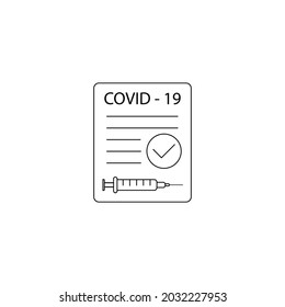vaccine passport covid 19  icon vector. vaccination passport against corona virus sign