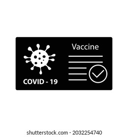 vaccine passport covid 19  icon vector. vaccination passport against corona virus sign
