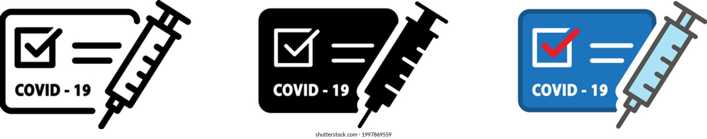 Vaccine Passport  Covid-19 Icon, Vector Illustration
