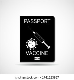 Vaccine Passport. Id passport of vaccine from corona virus. Covid-19 crisis. Sars 2019-nCoV, Covid-19 pandemic end. Vector illustration