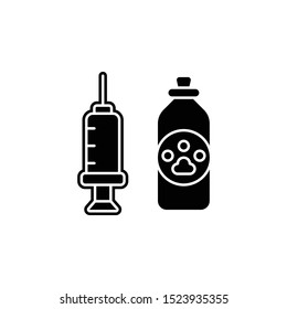 Vaccine, pets icon. Simple glyph, flat vector of petshop icons for ui and ux, website or mobile application