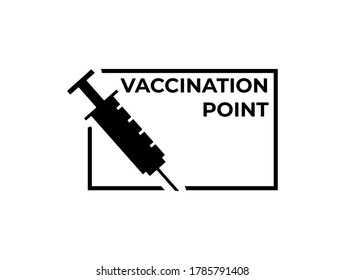 Vaccine Point Badge, Icon with Injection