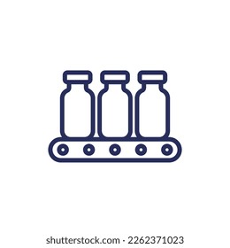 Symbol für die Impfstoffherstellung, ZeilenkVektorgrafik