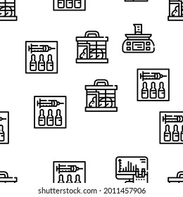 Ilustración De Línea Delgada Del Vector De Producción De Vacunas