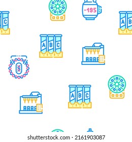 Vector de producción de vacunas Ilustración de la línea de color de patrón sin problemas