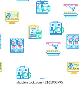 Vector de producción de vacunas Ilustración de la línea de color de patrón sin problemas