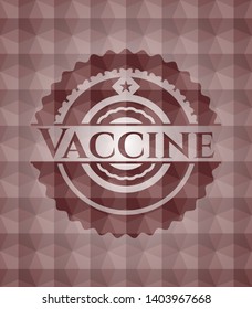 Vaccine red badge with geometric pattern. Seamless.