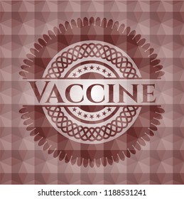 Vaccine red geometric emblem. Seamless.