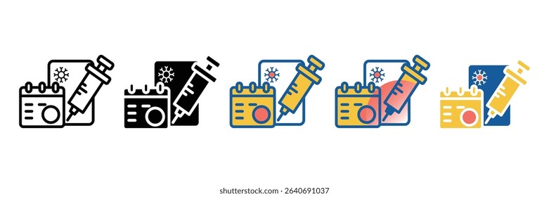 Vaccine Reminder Icon Set Multiple Style Collection