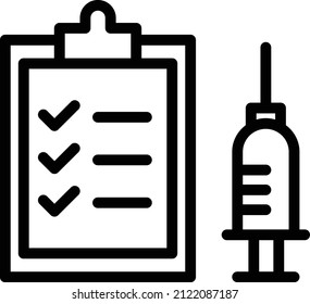 Vaccine Report Icon, Vaccination, Vaccine Against Virus Sign and Symbols.