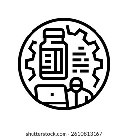 vaccine research line icon vector. vaccine research sign. isolated contour symbol black illustration