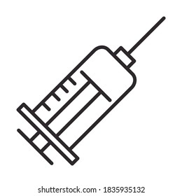 vaccine research science medical syringe vector illustration line icon