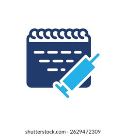 Cronograma de vacinas ícone colorido vetor design bom para web ou aplicativo móvel