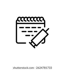 Cronograma de vacinas ícone de vetor design bom para web ou aplicativo móvel