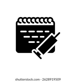 Cronograma de vacinas ícone sólido vetor design bom para web ou aplicativo móvel