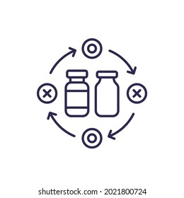 vaccine selection line icon, vector