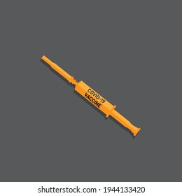 Vaccine shot as prevention against Covid-19 pandemic. Corona vaccine shot. Vector illustration.