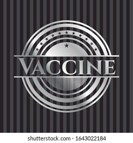 Vaccine silver shiny emblem]. Vector Illustration. Mosaic.