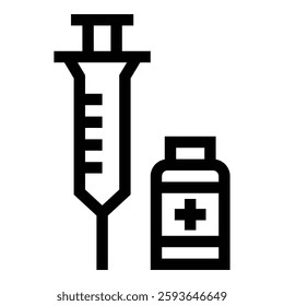 vaccine solid icon, representing immunization, healthcare, protection, medicine.