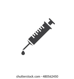 Vaccine symbol. Syringe icon vector, solid logo illustration, pictogram isolated on white
