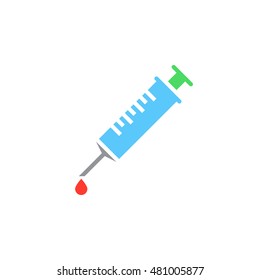Vaccine symbol. Syringe icon vector, solid logo illustration, colorful pictogram isolated on white