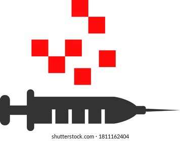 Vaccine synthesis icon on a white background. Isolated vaccine synthesis symbol with flat style.