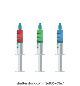 Vaccine syringe. Corona virus injection syringe. Injection syringe for vaccination.