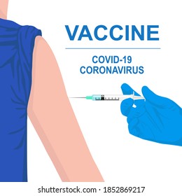 Vaccine and Syringe for Coronavirus Covid 19 concept