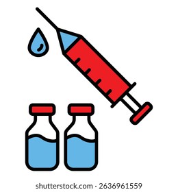 Ícone De Seringa De Vacina Para Saúde E Imunização