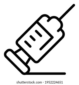 Vaccine syringe icon. Outline vaccine syringe vector icon for web design isolated on white background