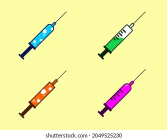 Vaccine Syringe Icon Pack for Commercial Use