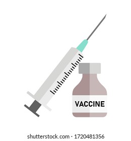 Vaccine and Syringe Icons. Vector Image.