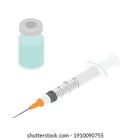 Vaccine and syringe injection for prevention, immunization and treatment from Coronavirus, Covid-19. Vector