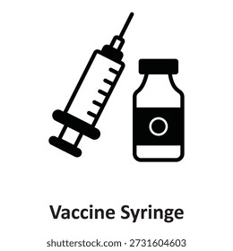 Vaccine Syringe Vector Icon, das leicht geändert oder bearbeitet werden kann

