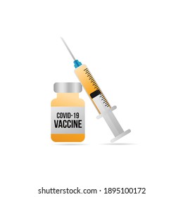 vaccine and syringe vector template. illustration of getting the covid-19 vaccine