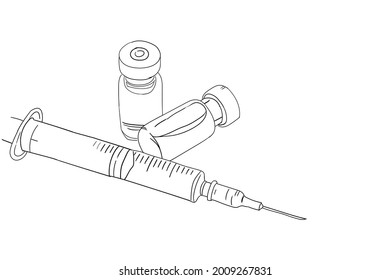 Vaccine syringes and bottles, medical equipment to treat viral pandemics