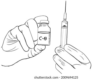 Vaccine syringes and bottles, medical equipment to treat viral pandemics
