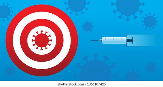 Vaccine and target: Coronavirus - Covid-19 Concept
