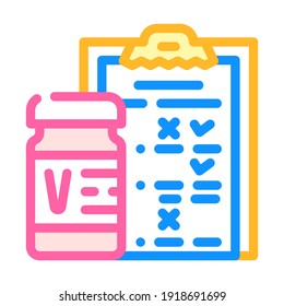 vaccine and test questionnaire color icon vector. vaccine and test questionnaire sign. isolated symbol illustration