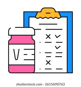 vaccine and test questionnaire line icon vector. vaccine and test questionnaire sign. isolated symbol illustration