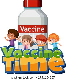 Vaccine Time font with  illustration